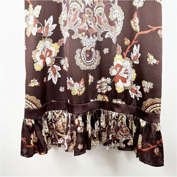 Bebe Silk and Bandage Paisley Print Mini Dress Sz Large - Picture 5 of 11